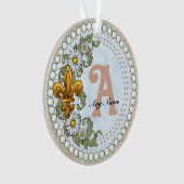 Fleur De Lis Monogram  Ornament (voorkant)