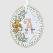 Fleur De Lis Monogram  Ornament (voorkant)