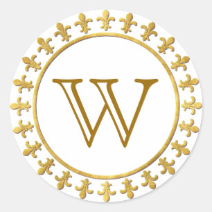 Fleur-de-lis  monogram ronde sticker