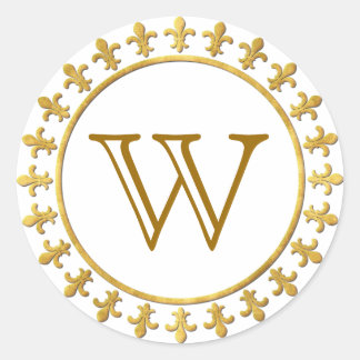 Fleur-de-lis monogram ronde sticker