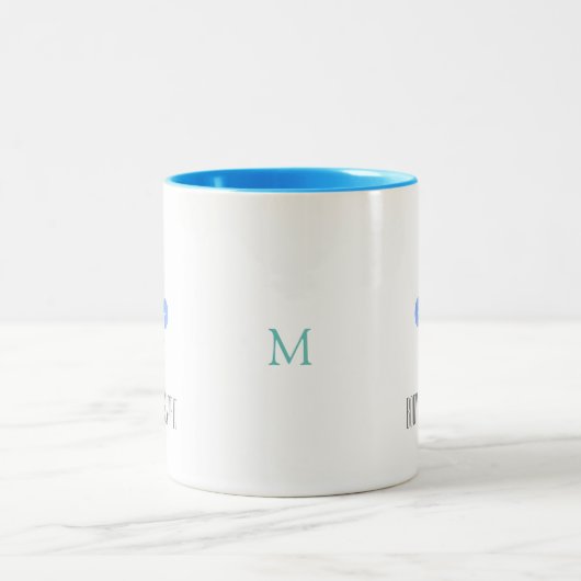 Fleur de Lis monogram Tweekleurige Koffiemok (Center)