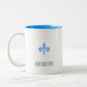 Fleur de Lis monogram Tweekleurige Koffiemok (Links)