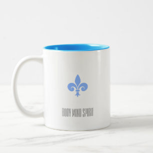 Fleur de Lis Monogram Tweekleurige Koffiemok