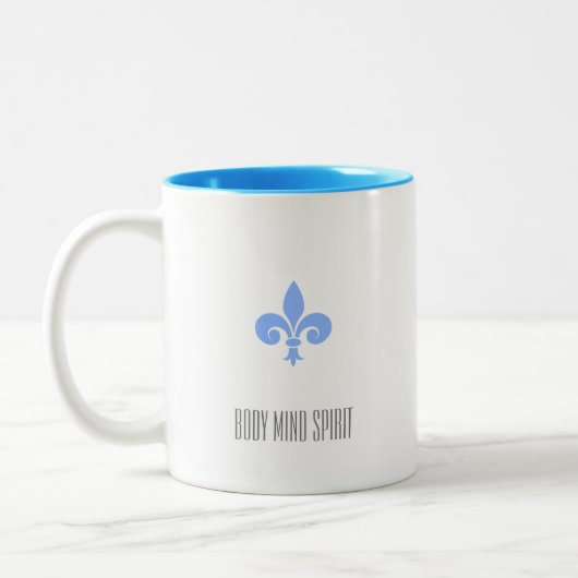 Fleur de Lis monogram Tweekleurige Koffiemok (Links)