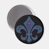 Fleur De Lis Mozaïek Bevel Pastel Magneet (Voorkant / Achterkant)