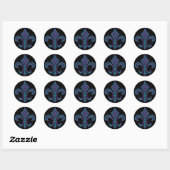 Fleur De Lis Mozaïek Bevel Pastel Ronde Sticker (Vel)