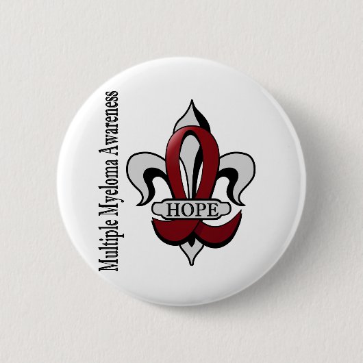 Fleur De Lis Multiple Myeloma Hope Ronde Button 5,7 Cm (Voorkant)