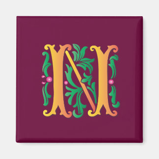 Fleur-de-lis N Monogram Magneet