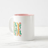 Fleur-de-lis N Monogram Tweekleurige Koffiemok (Voorkant links)