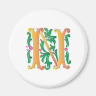Fleur-de-lis N Monogramme Magneet