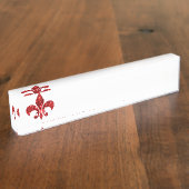 Fleur de Lis Naambordje (Zijkant)