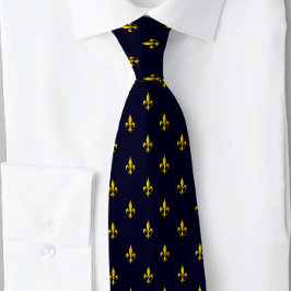 Fleur De Lis Navy Blue Classic Stropdas