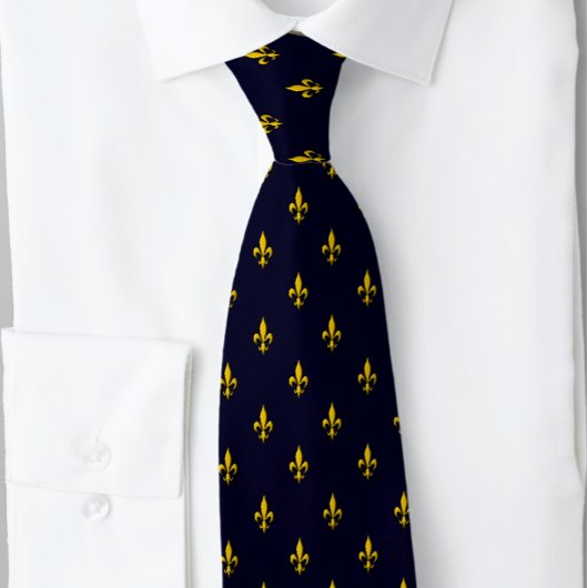 Fleur De Lis Navy Blue Classic Stropdas
