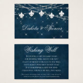 Fleur de Lis Navy Blue Light | Rustige wending wel Visitekaartjes (Voorkant /achterkant)