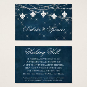 Fleur de Lis Navy Blue Light   Rustige wending wel Visitekaartjes