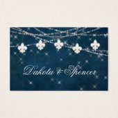 Fleur de Lis Navy Blue Light | Rustige wending wel Visitekaartjes (Voorkant)