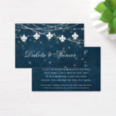 Fleur de Lis Navy Blue Light | Rustige wending wel Visitekaartjes (Bureau)