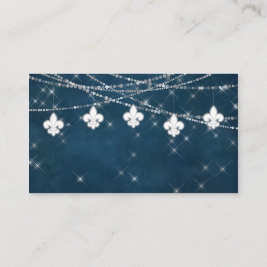 Fleur de Lis Navy Blue Lights | Cadeaubonnen Informatiekaartje (Achterkant)