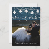 Fleur de Lis Navy Blue Lights | Foto's en Bedankkaart (Voorkant)