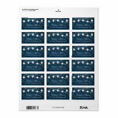 Fleur de Lis Navy Blue Lights | Roestvast adres Etiket (Full Sheet)