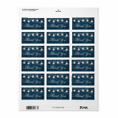 Fleur de Lis Navy Blue Lights | Rustic Hartelijk d Etiket (Full Sheet)