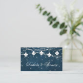 Fleur de Lis Navy Blue Lights | Rustige opvang Informatiekaartje (Staand voorkant)