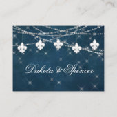Fleur de Lis Navy Blue Lights | Rustige opvang Informatiekaartje (Achterkant)