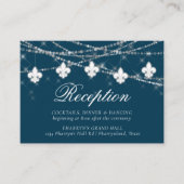 Fleur de Lis Navy Blue Lights | Rustige opvang Informatiekaartje (Voorkant)