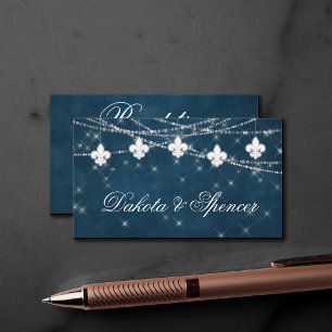 Fleur de Lis Navy Blue Lights   Rustige opvang Informatiekaartje