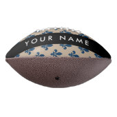 Fleur de Lis, Navy Blue on Beige, Royal, Your Name American Football (Gedraaid 270)