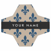 Fleur de Lis, Navy Blue on Beige, Royal, Your Name Voetbal (Enkel)