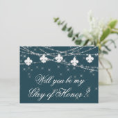 Fleur de Lis Navy Lights zal je mijn voorstel zijn (Staand voorkant)