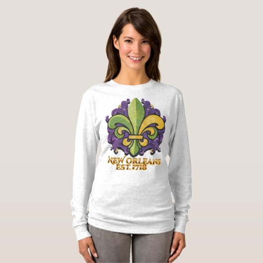Fleur-de-lis New Orleans 1718 T-shirt (Voorkant volledig)