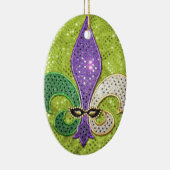 Fleur De Lis New Orleans Jewel Sparkle Keramisch Ornament (Rechts)