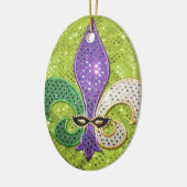 Fleur De Lis New Orleans Jewel Sparkle Keramisch Ornament (Links)
