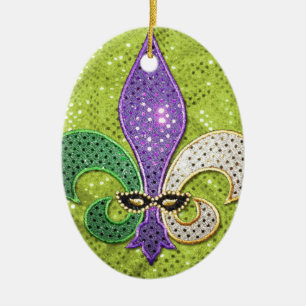 Fleur De Lis New Orleans Jewel Sparkle Keramisch Ornament