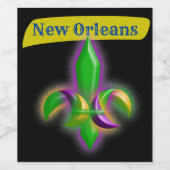Fleur de lis New Orleans LA NOLA Wijn Etiket (Enkel label)