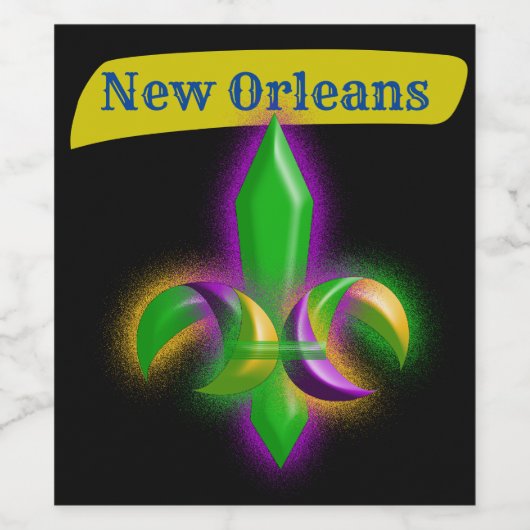 Fleur de lis New Orleans LA NOLA Wijn Etiket (Enkel label)