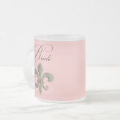 Fleur de lis NOLA Bride Bling Matglas Koffiemok (Voorkant links)