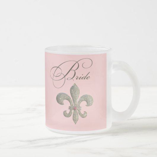 Fleur de lis NOLA Bride Bling Matglas Koffiemok (Rechts)