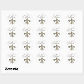 Fleur de lis NOLA Bruid Bling Ronde Sticker (Vel)