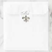 Fleur de lis NOLA Bruid Bling Ronde Sticker (Tas)