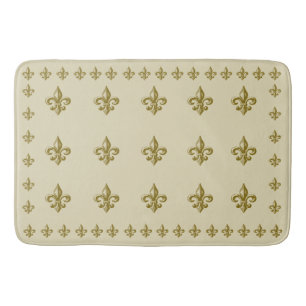 Fleur de Lis Off wit geel goud Badmat