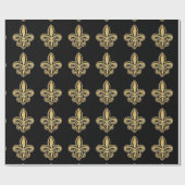 "FLEUR-DE-LIS ON BLACK" 30"X15"-WRAPPINGPAPIER CADEAUPAPIER (Vlak)