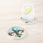 Fleur de lis Onderzetter, katholiek Zandsteen Onderzetter (Zijkant)