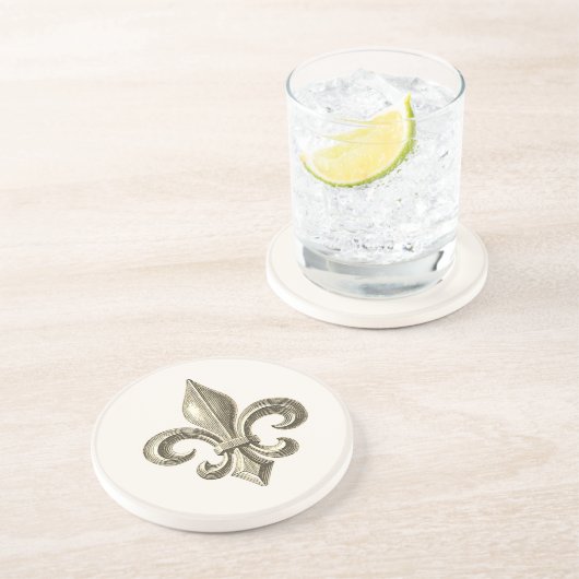 Fleur de Lis  Onderzetter zandsteen (Zijkant)