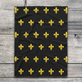 Fleur de Lis op Black Blanket Fleece Deken