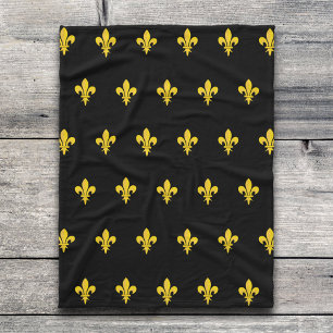 Fleur de Lis op Black Blanket Fleece Deken