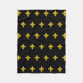 Fleur de Lis op Black Blanket Fleece Deken (Voorkant)