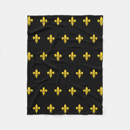 Fleur de Lis op Black Blanket Fleece Deken (Voorkant)